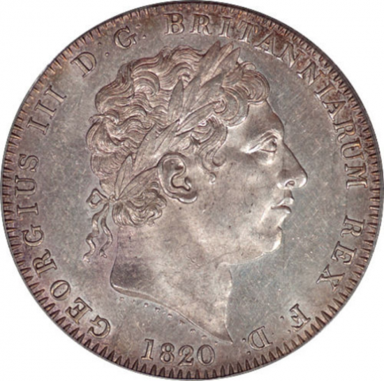 PCGS AU Detail』イギリス ジョージ3世クラウン銀貨-