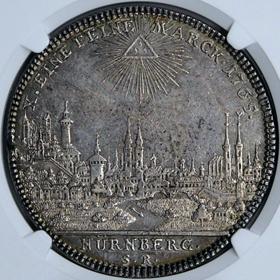 ドイツ ニュルンベルク 1765年 ターラー銀貨 NGC AU58 都市景観 フリーメーソン -  【鑑定済アンティークコイン専門店】オンラインネットショップ通販店舗『アンティークコインワールド』へようこそ！