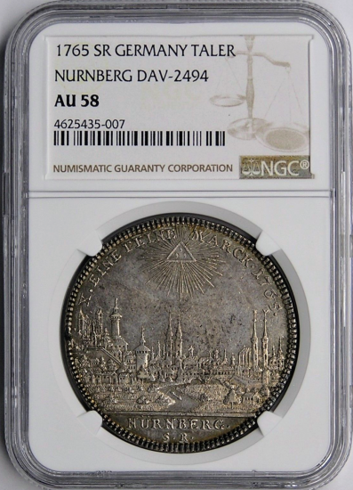 ドイツ ニュルンベルク 1765年 ターラー銀貨 NGC AU58 都市景観 フリーメーソン -  【鑑定済アンティークコイン専門店】オンラインネットショップ通販店舗『アンティークコインワールド』へようこそ！