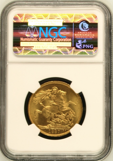 イギリス 1887 ビクトリア女王 2ポンド金貨 NGC MS64 -  【鑑定済アンティークコイン専門店】オンラインネットショップ通販店舗『アンティークコインワールド』へようこそ！