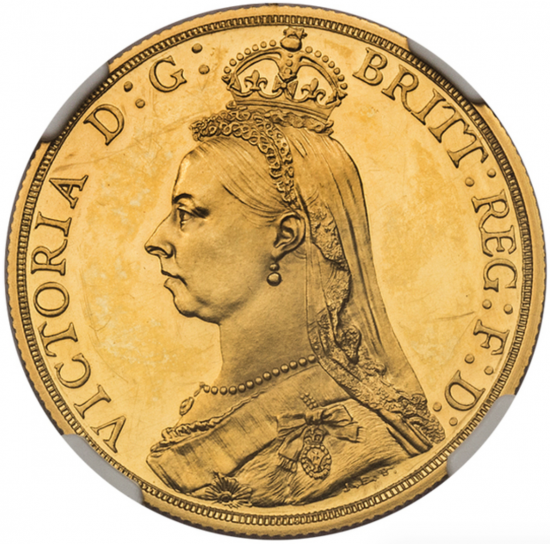 イギリス 1887 ビクトリア女王 2ポンド金貨 NGC PF61 Cameo プルーフ61 