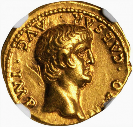 古代ローマ AD54-68 皇帝ネロ アウレウス金貨 NGC AU 4/5,5/5 準未使用