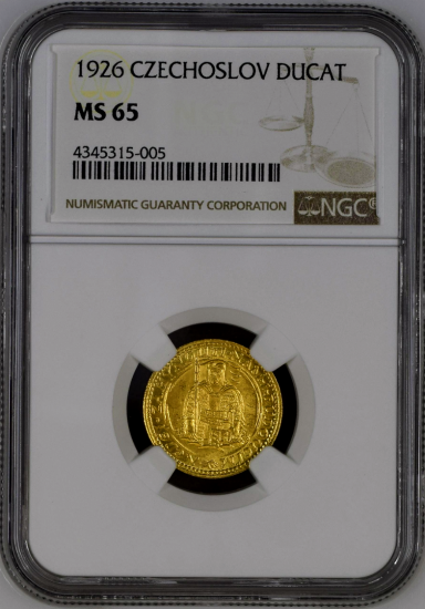 チェコスロバキア 1926 聖ヴァーツラフ ダカット金貨 NGC MS65 -  【鑑定済アンティークコイン専門店】オンラインネットショップ通販店舗『アンティークコインワールド』へようこそ！