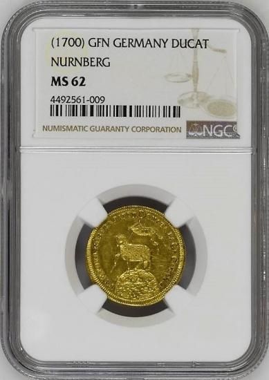 Sold】18世紀 ニュルンベルク ラムダカット金貨 MS62 PCGS