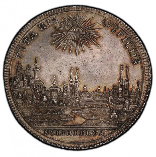 ドイツ ニュルンベルク 1745年 フランツ1世 ターラー 銀貨 PCGS AU58 