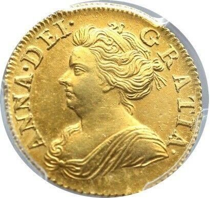 イギリスの魔女 イギリス 1710 アン女王 1/2ギニー ハーフギニー 金貨 PCGS MS62