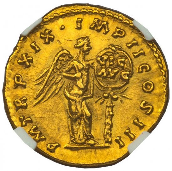 古代ローマ 161-180年 五賢帝 マルクス・アウレリウス アウレウス金貨 