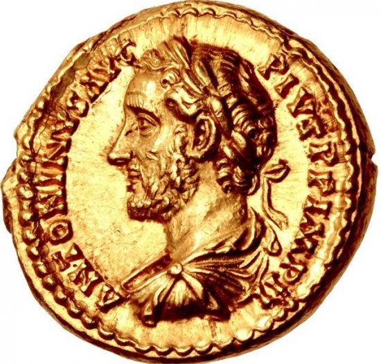 古代ローマ 138-161年 アントニヌス・ピウス アウレウス金貨 NGC 『Ch