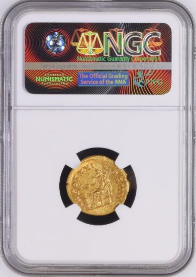 古代ローマ 138-161年 アントニヌス・ピウス アウレウス金貨 NGC 『Ch