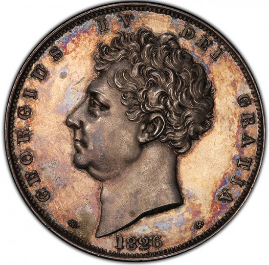 イギリス 1826 ジョージ4世 クラウン 銀貨 PCGS PF62 プルーフ62 発行枚数150枚! - 【鑑定済アンティークコイン 専門店】オンラインネットショップ通販店舗『アンティークコインワールド』へようこそ！