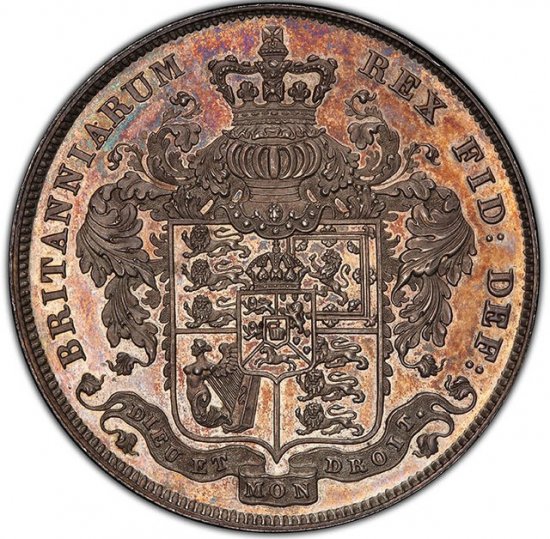 イギリス 1826 ジョージ4世 クラウン 銀貨 PCGS PF62 プルーフ62 発行