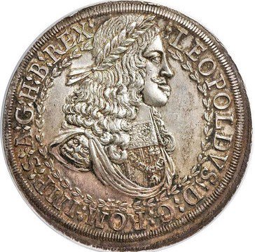 オーストリア 神聖ローマ帝国 1680-1686 レオポルト1世 2ターラー銀貨 
