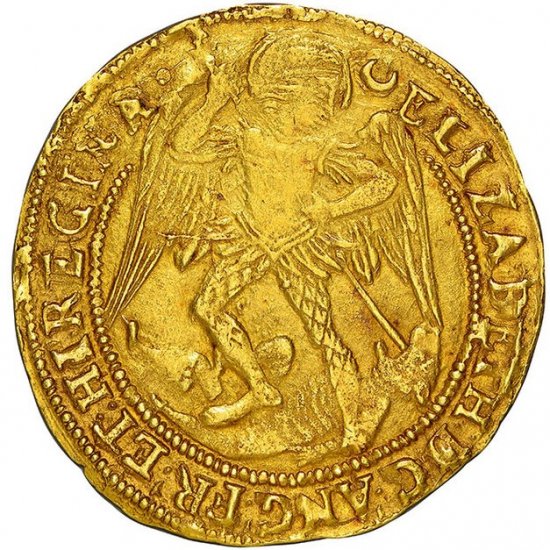 イギリス イングランド 1587-89 エリザベス1世 エンジェル金貨 NGC ...