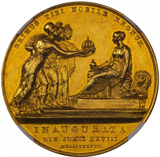 イギリス 1838 ビクトリア 戴冠記念メダル NGC MS60 - 【鑑定済 