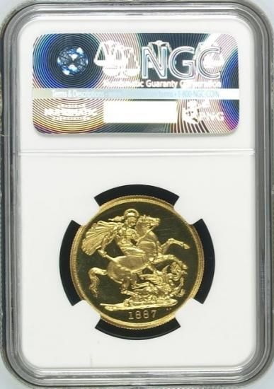 イギリス 1887 ビクトリア ジュビリーヘッド 2ポンド金貨 NGC