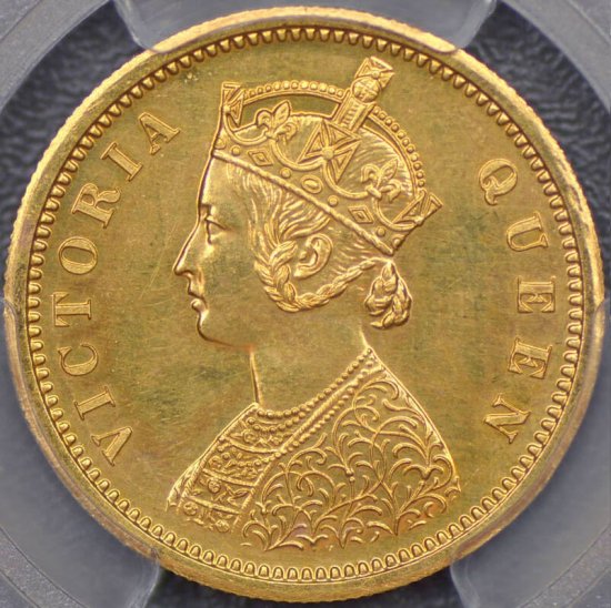 インド 英領インド 1870年 ビクトリア 1モハール金貨 PCGS PR62 ...