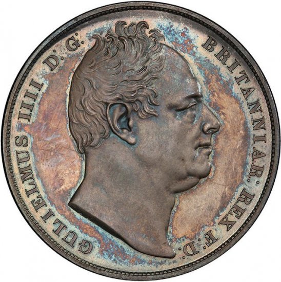 イギリス 1831 ウィリアム4世 クラウン銀貨 PCGS プルーフ64 発行枚数