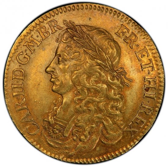 イギリス 1662 チャールズ2世 ブロード試鋳金貨 20シリング試鋳金貨 PCGS AU53 - 【鑑定済アンティークコイン 専門店】オンラインネットショップ通販店舗『アンティークコインワールド』へようこそ！