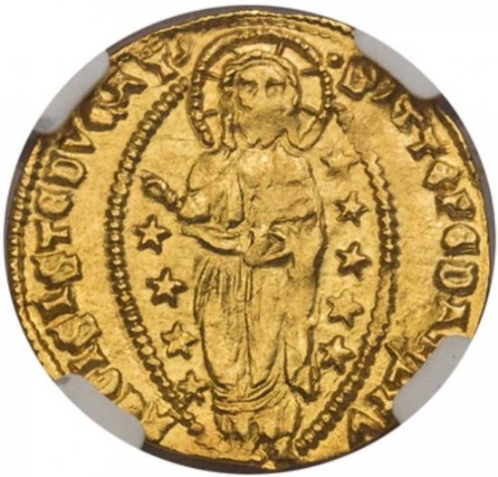 中世イタリア ベネチア 1414-1423 ダカット金貨 NGC MS66! ハイ