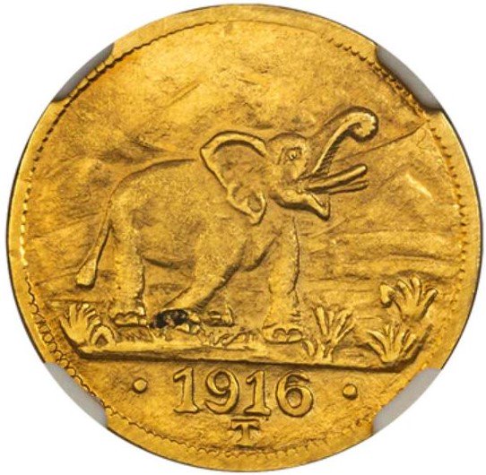 ドイツ領東アフリカ 1916T ウィルヘルム2世 15ルピー 金貨 NGC MS64 ...