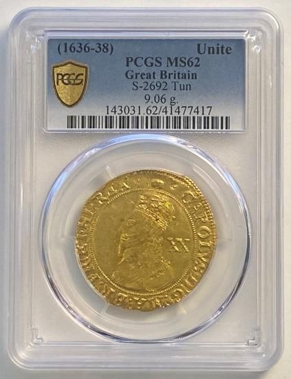 イギリス イングランド 1636-38 チャールズ1世 ユナイト金貨