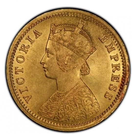 1円スタート】1862(CorB) 英領インド 1ルピー 銀貨 MS62 PCGS