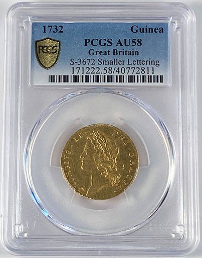 イギリス 1732 ジョージ2世 1ギニー金貨 PCGS AU58 -  【鑑定済アンティークコイン専門店】オンラインネットショップ通販店舗『アンティークコインワールド』へようこそ！