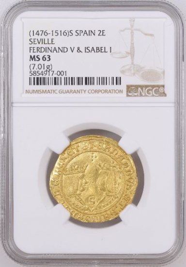 スペイン 1476-1516 フェルナンド5世 イサベル1世 2エクセレント金貨 