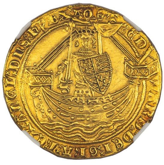 イギリス イングランド 1361-69 エドワード3世 ノーブル金貨 NGC MS63! - 【鑑定済アンティークコイン 専門店】オンラインネットショップ通販店舗『アンティークコインワールド』へようこそ！