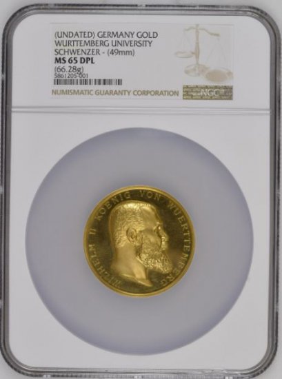 ドイツ ビュルテンベルク ウィルヘルム2世 19ダカット相当 メダル NGC