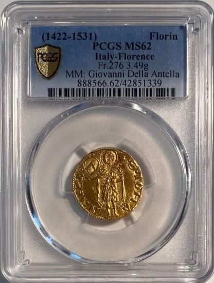 イタリア フィレンツェ 1422-1531 フィオリーノドール金貨 PCGS