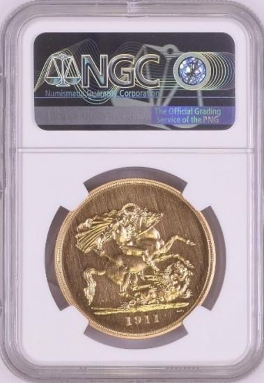 イギリス 1911年 ジョージ5世 5ポンド 金貨 NGC PF63 プルーフ63