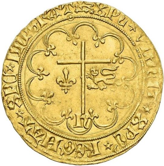フランス 1422-1453 ヘンリー6世 サリュードール金貨 百年戦争 NGC 