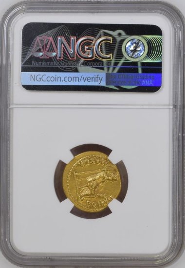 古代ローマ AD14-37 ティベリウス アウレウス金貨 NGC 『AU』 5/5