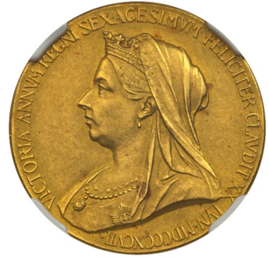 イギリス 1897 ビクトリア女王 即位60周年記念メダル NGC MS62! 最高鑑定品! -  【鑑定済アンティークコイン専門店】オンラインネットショップ通販店舗『アンティークコインワールド』へようこそ！