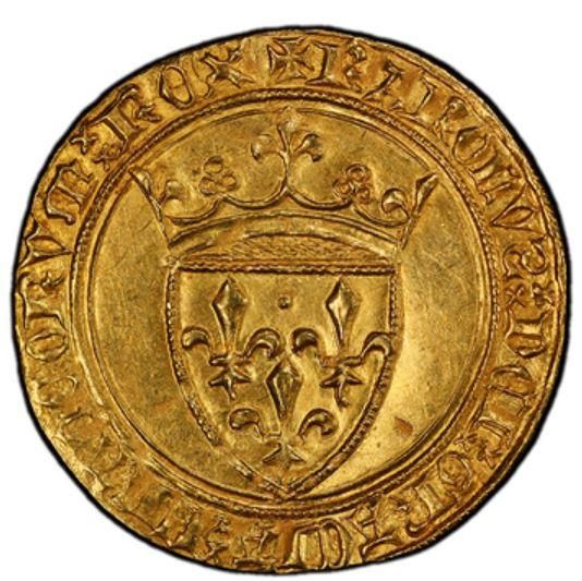 フランス 1380-1422 エキュドール シャルル6世 金貨 PCGS MS63