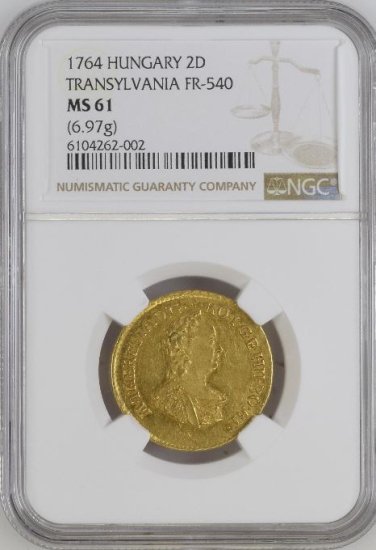 ハンガリー 1764 マリア・テレジア 2ダカット金貨 NGC MS61 最高鑑定品! -  【鑑定済アンティークコイン専門店】オンラインネットショップ通販店舗『アンティークコインワールド』へようこそ！