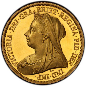 イギリス 1893 ビクトリア女王 5ポンド金貨 PCGS PR62DCAM プルーフ62