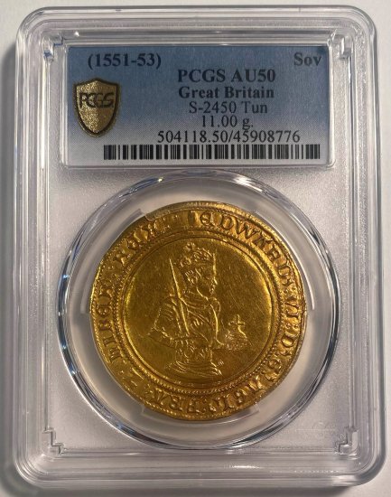 1884 イギリス　金ソブリン貨　PCGS AU50貨幣