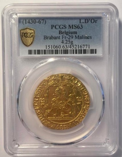 ベルギー 1430-67 フィリップ3世 ブラバント公 ライオンドール 金貨 PCGS MS63! 最高鑑定品! - 【鑑定済アンティークコイン 専門店】オンラインネットショップ通販店舗『アンティークコインワールド』へようこそ！