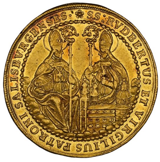オーストリア ザルツブルク 1687 大司教 6ダカット金貨 NGC MS61