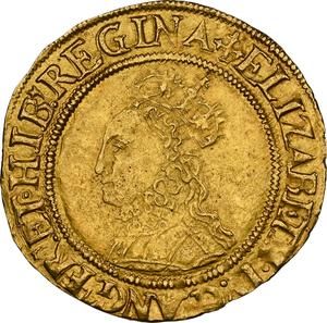 イギリス イングランド 1560-61 エリザベス1世 1クラウン金貨 NGC MS60