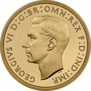 イギリス 1937年 ジョージ6世 5ポンド プルーフ金貨 NGC PF64 CAMEO プルーフ64カメオ - 【鑑定済アンティーク コイン専門店】オンラインネットショップ通販店舗『アンティークコインワールド』へようこそ！