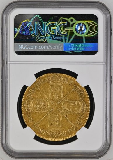 イギリス 1688 ジェームズ2世 5ギニー金貨 NGC AU53! - 【鑑定済アンティークコイン専門店】オンラインネットショップ通販店舗『 アンティークコインワールド』へようこそ！