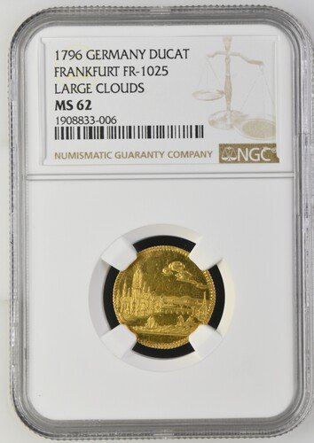 ドイツ フランクフルト 1796 ダカット金貨 NGC MS62! 都市景観! -  【鑑定済アンティークコイン専門店】オンラインネットショップ通販店舗『アンティークコインワールド』へようこそ！