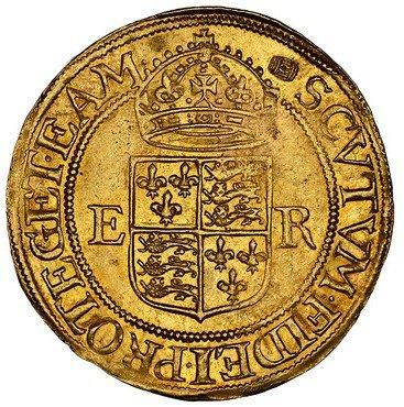 イギリス イングランド 1592-95 エリザベス1世 1/2ポンド ハーフポンド