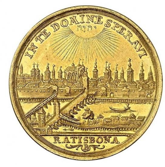 ドイツ レーゲンスブルク 1745-65 2ダカット 金貨 NGC AU58 都市