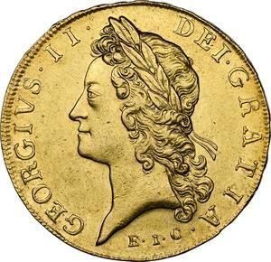 イギリス 1729 ジョージ2世 5ギニー金貨 『EIC』東インド会社 NGC AU58