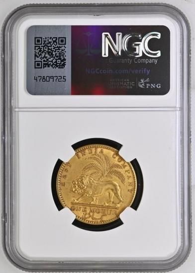 NGC AU 58 インド マイソール ファナム金貨(1638-1812)351 インド 英領インド 東インド会社 1841年 ビクトリア モハール金貨 NGC