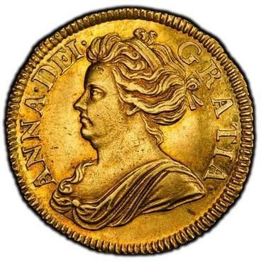 イギリス 1714 アン女王 1/2ギニー ハーフギニー 金貨 PCGS AU58